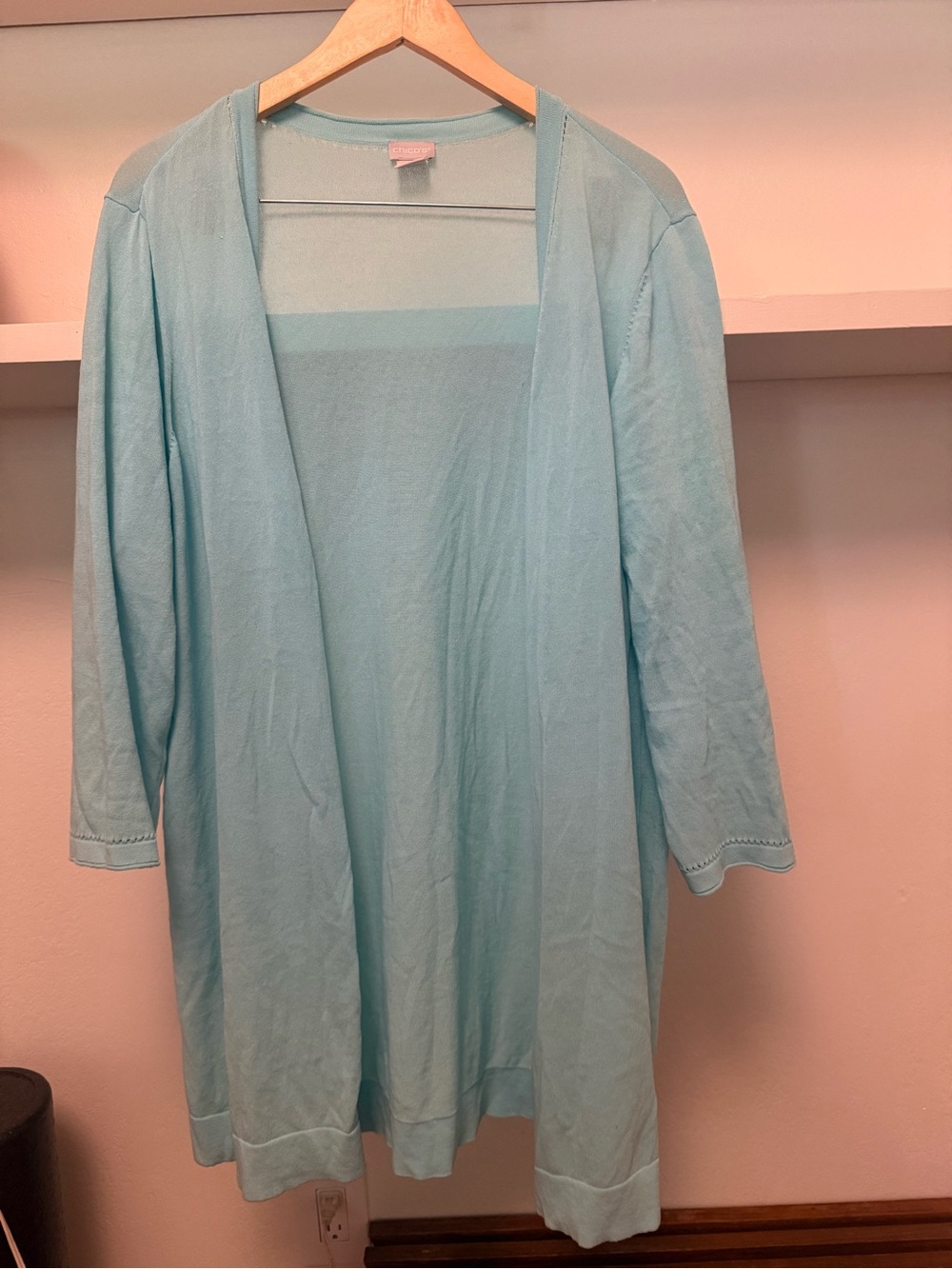 Chico's Light Blue Open-Front Women's Cardigan